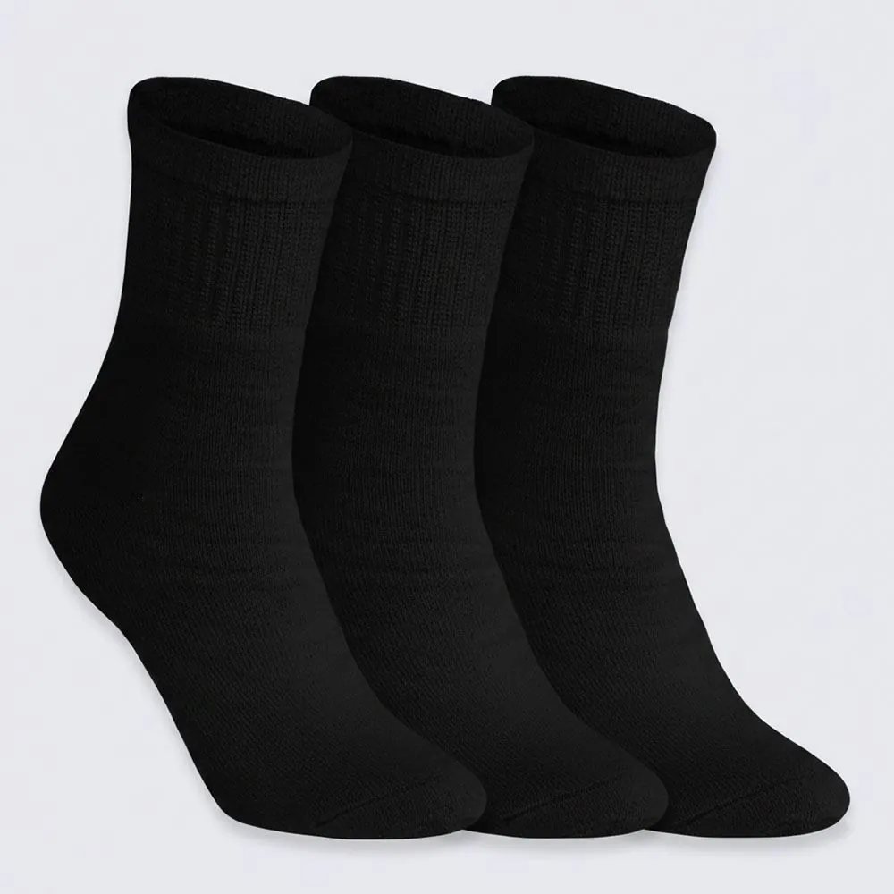 Kit Meia 3 Pares Cano Médio Hot Dog - Preto 34/38