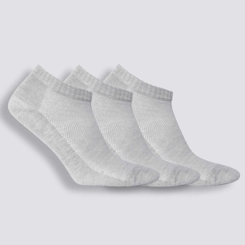 Kit Meia Feminina com 3 Pares Cano Curto Holla - Cinza 34/39