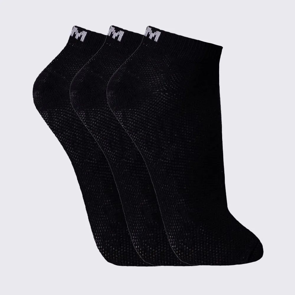 Kit Meia Feminina com 3 Pares Cano Curto Mash - Pt/pt/pt 34/38