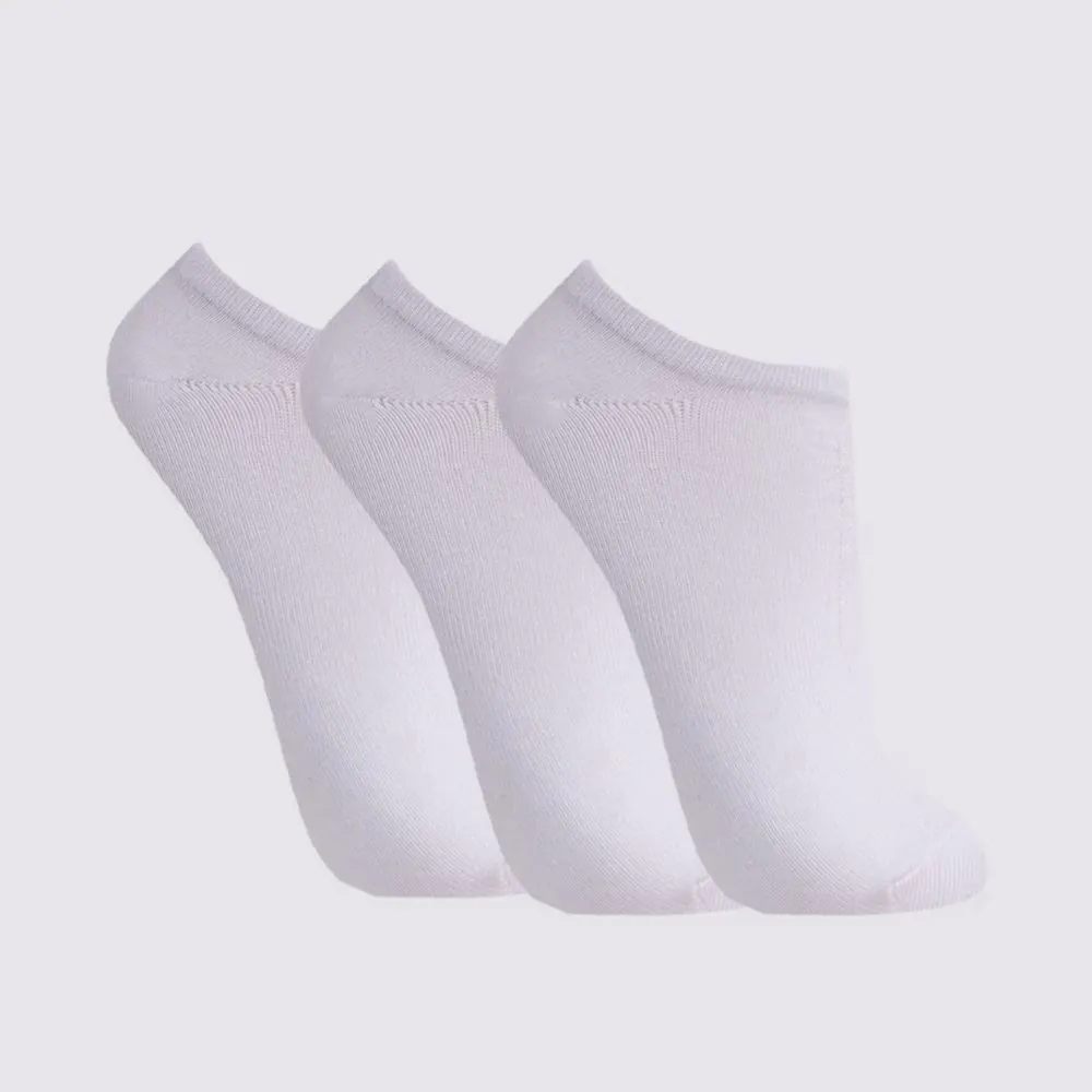 Kit Meia Feminina com 3 Pares Cano Invísivel Holla Bco/Bco/Bco
