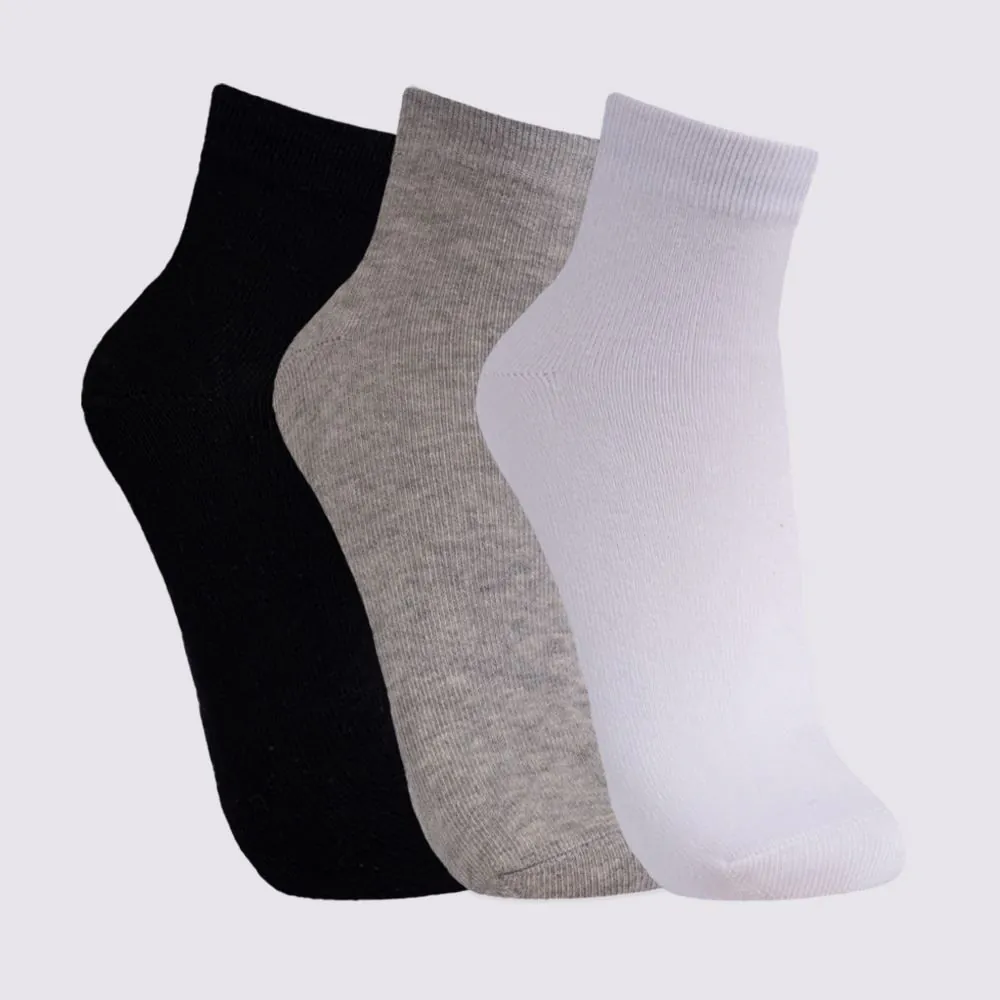 Kit Meia Feminina com 3 Pares Cano Médio Holla Bco/Msc/Pto