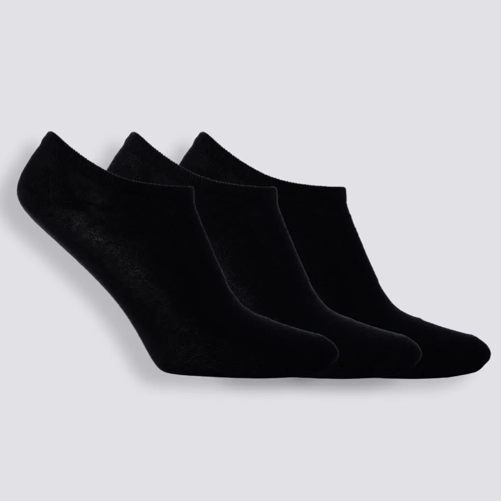 Kit Meia Feminina Invisível com 3 Pares Holla - Preto 34-39