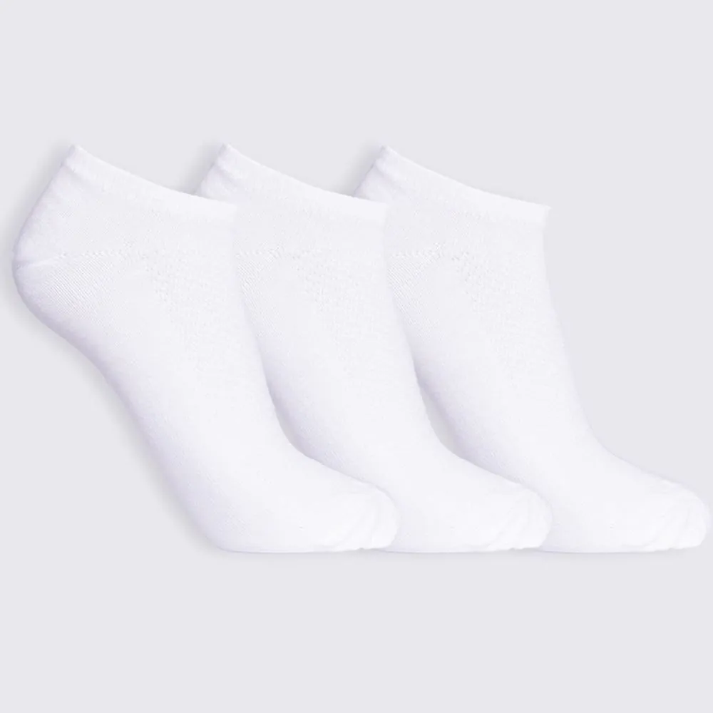 Kit Meia Juvenil 3 Pares Cano Invisível Marmelada - Branco 34/38
