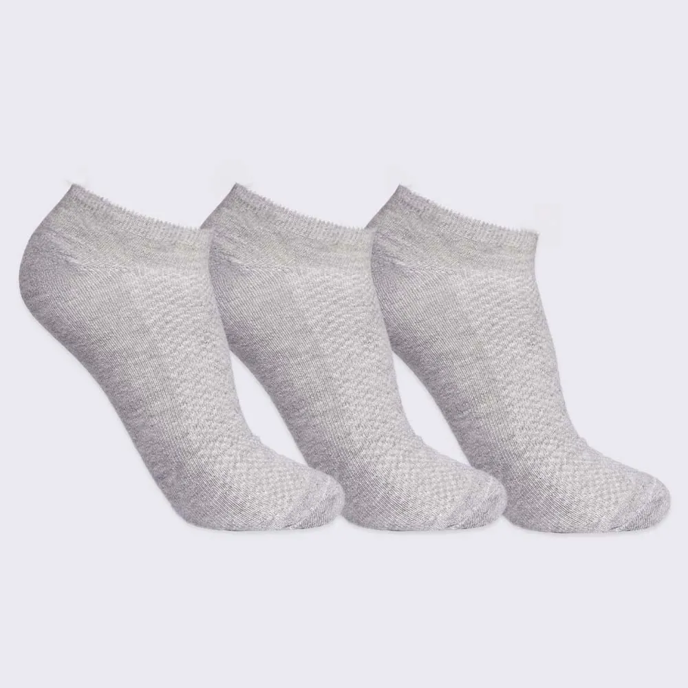 Kit Meia Juvenil 3 Pares Cano Invisível Marmelada - Cinza 34/38
