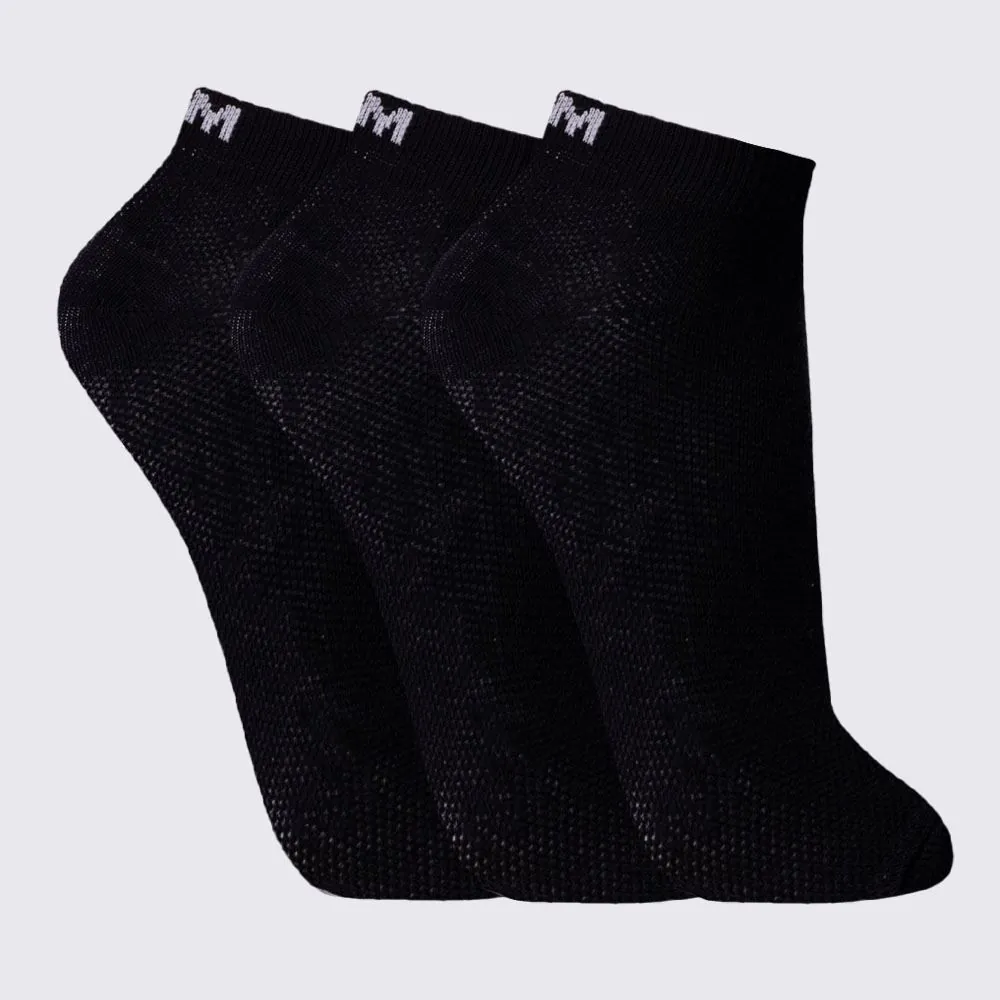 Kit Meia Masculina com 3 Pares Cano Curto Mash - Preto 39/44
