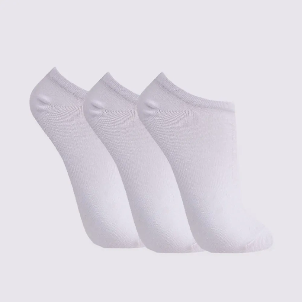 Kit Meia Masculina com 3 Pares Cano Invisível Risk Bco/Bco/Bco