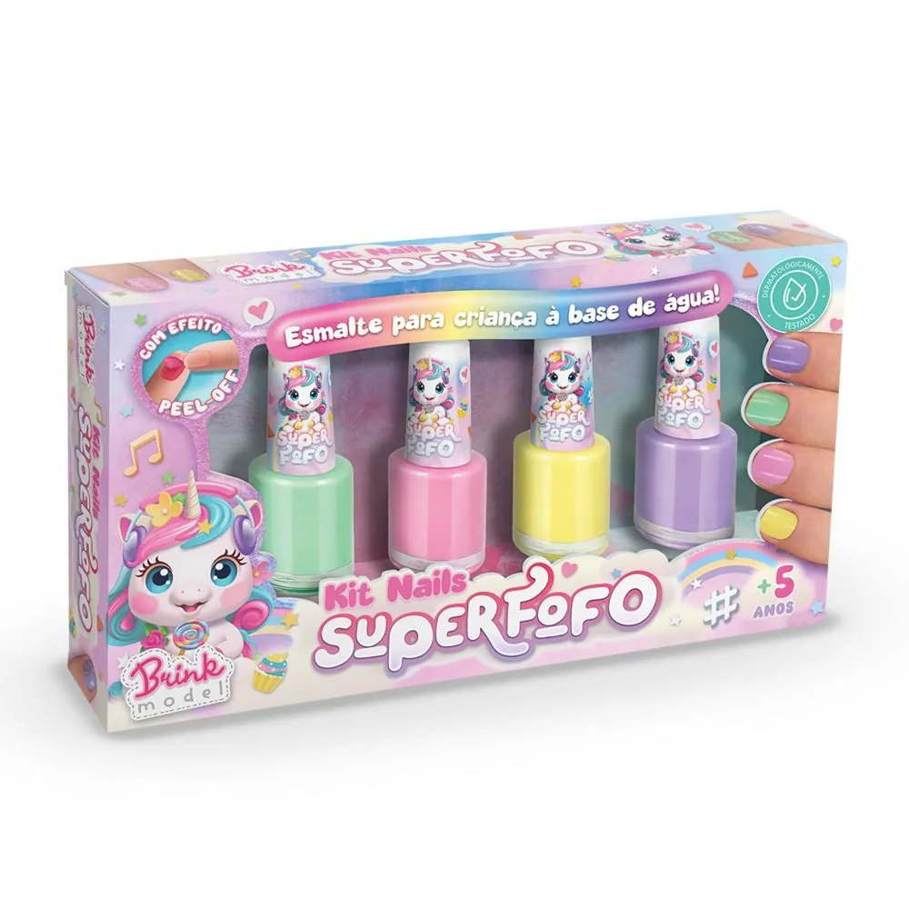 Kit Infantil de Esmaltes Nails Super Fofo Brink Model