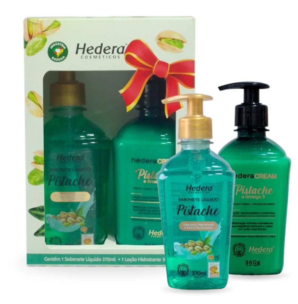 Kit Sabonete Líquido 370Ml e Loção Hidratante 360Ml Hedera - Pistache