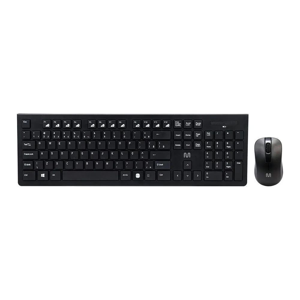 Kit Teclado e Mouse Multilaser Sem Fio Entrada Usb Tc212 - Preto