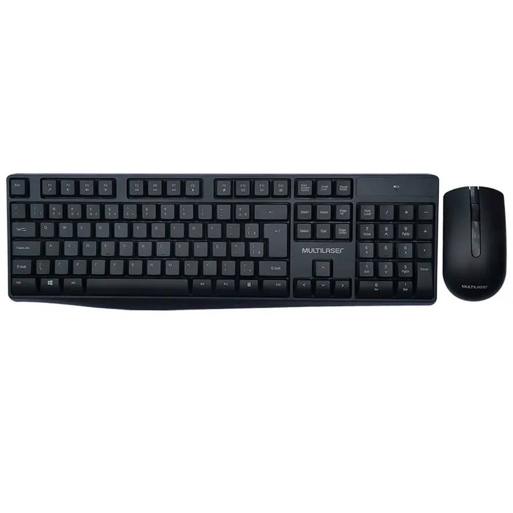 Kit Teclado e Mouse Sem Fio Usb Tc270 Multilaser - Preto