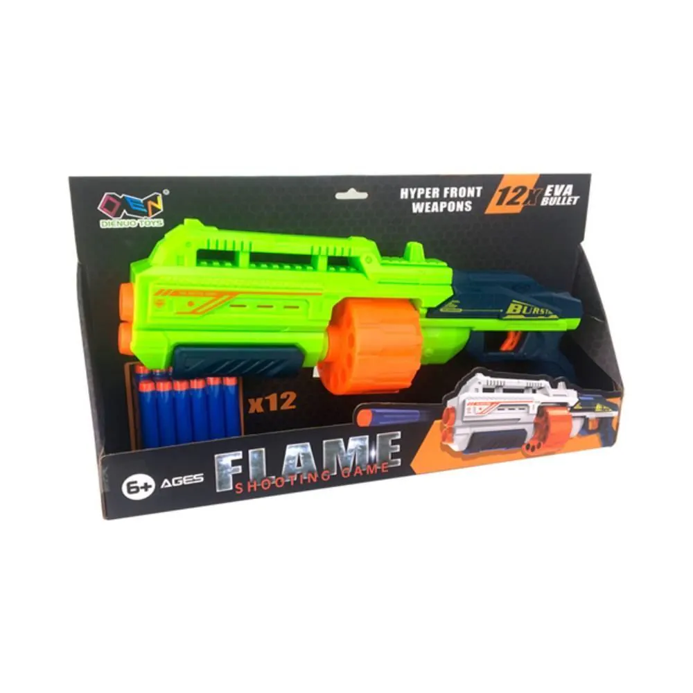 Lançador com 12 Dardos Tambor Verde Toys - HBR0783