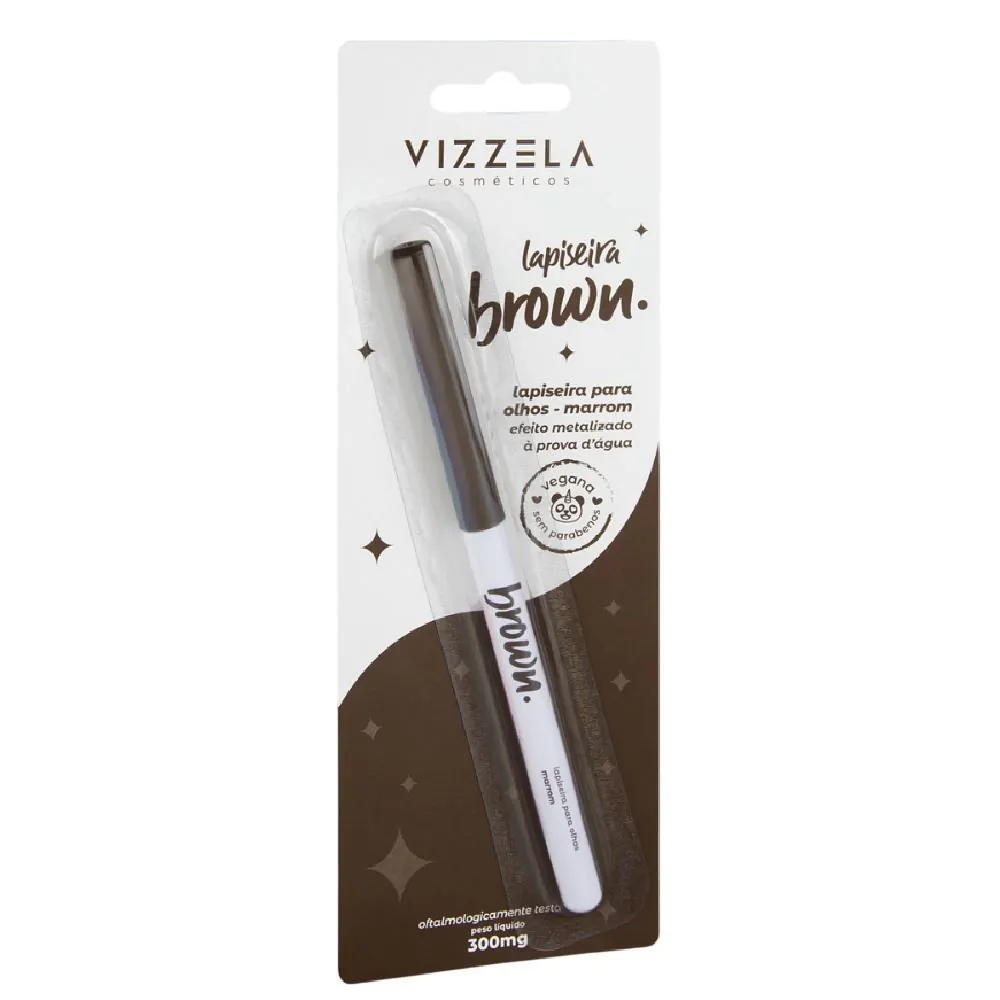 Lapiseira para Olhos Brown Marrom Efeito Metalizado Vizzela