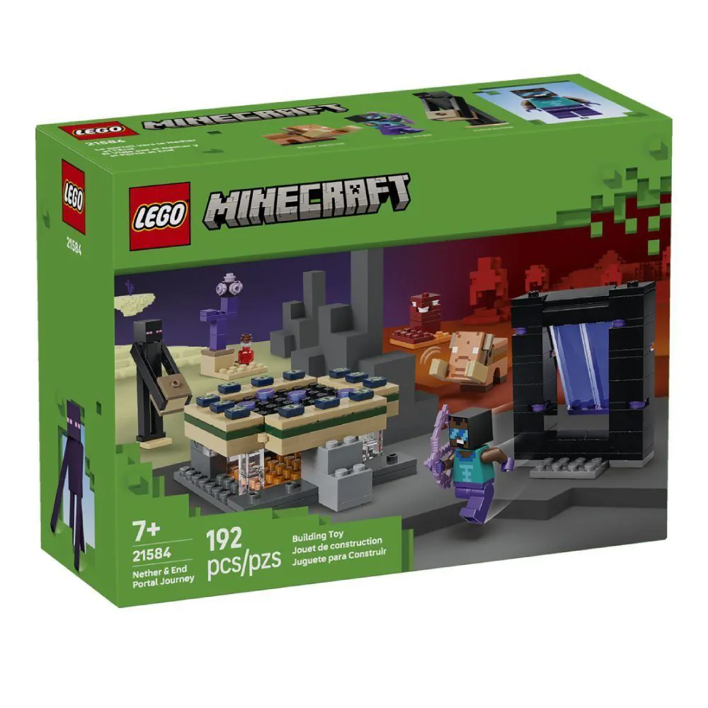 Lego Minecraft Jornada ao Nether e Portal do End - 192 peças