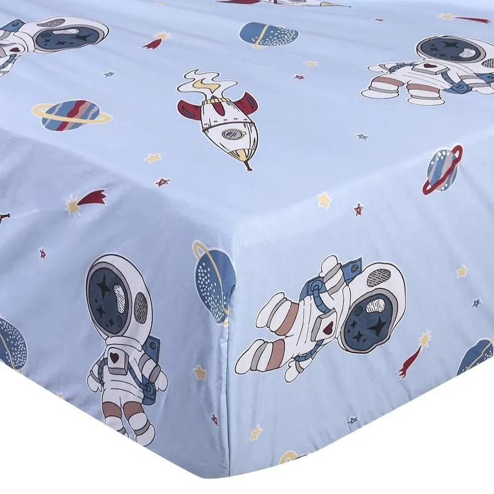 Lençol Avulso Casal com Elástico Infantil Buona Fortuna - Astronauta