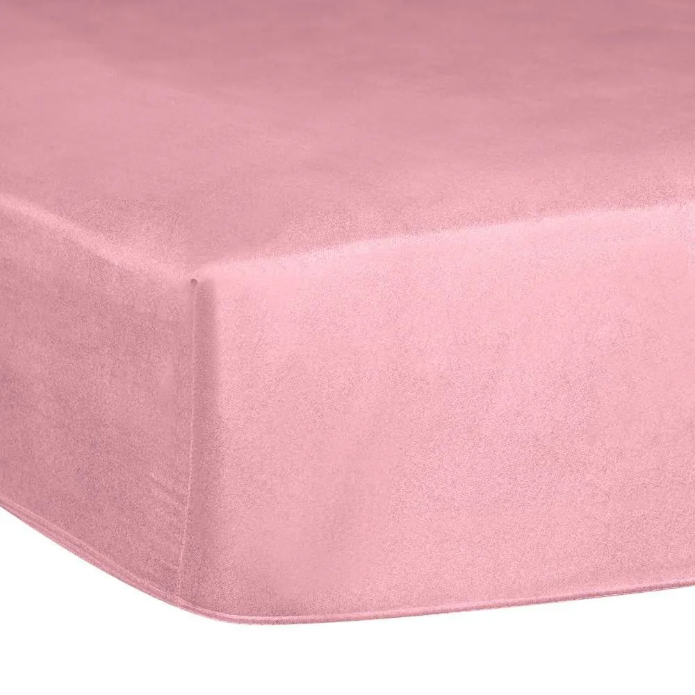 Lençol Avulso Casal Liso com Elástico - Rosa