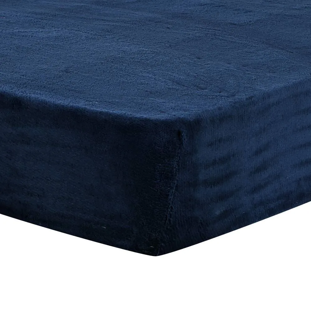 Lençol Avulso Casal com Elástico Plush - Azul