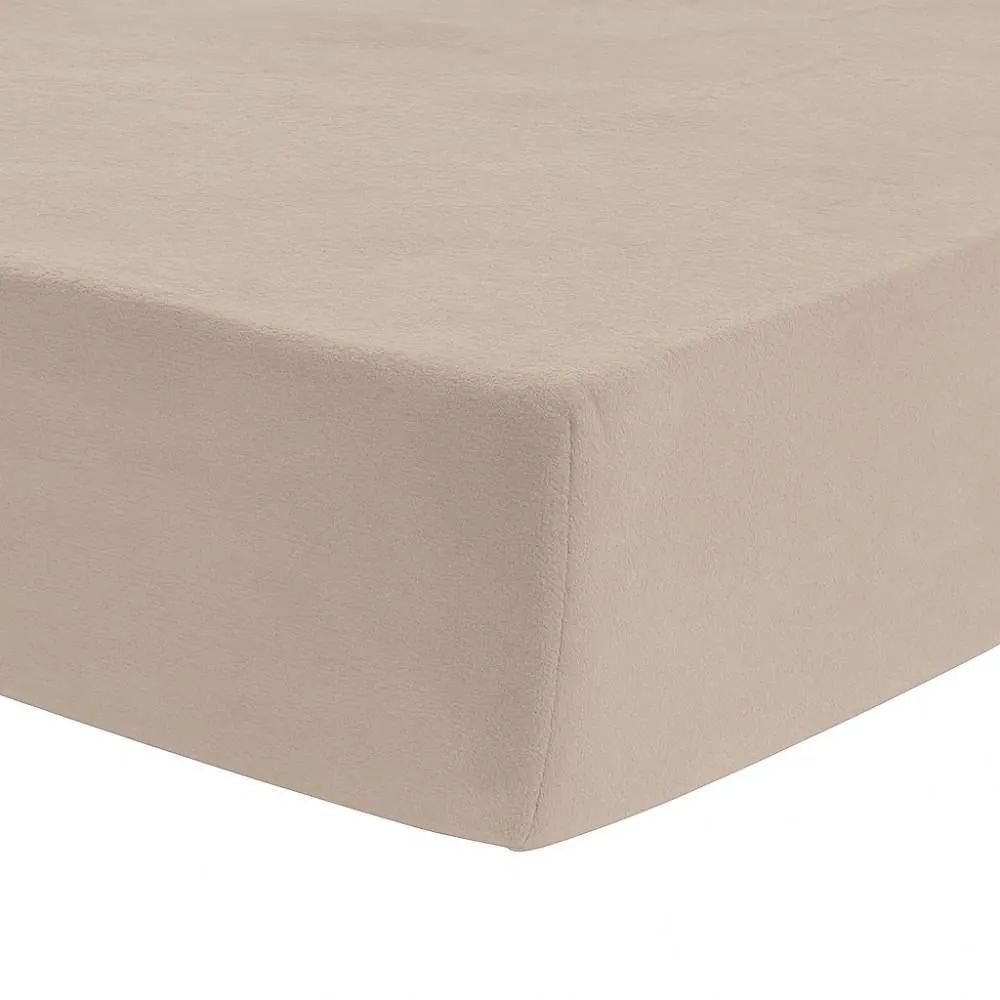 Lençol Avulso Casal com Elástico Plush - Bege