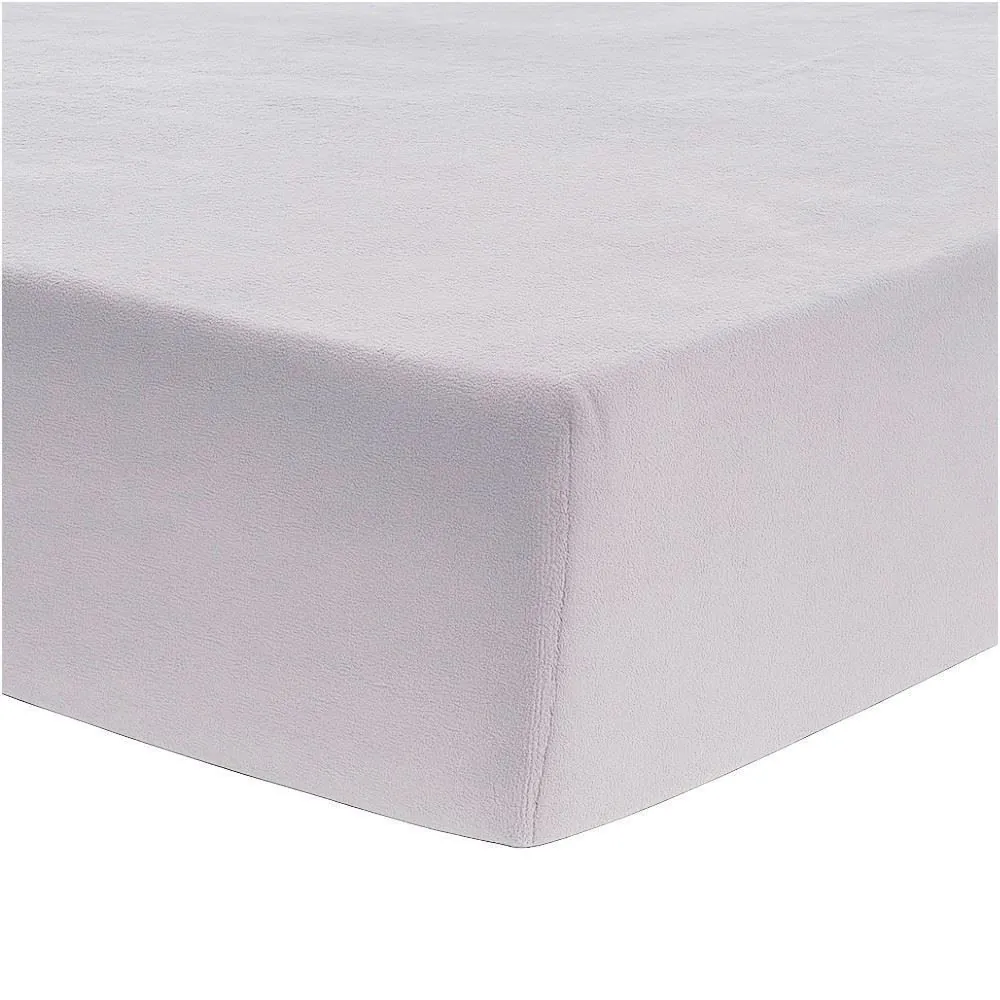 Lençol Avulso Casal com Elástico Plush - Cinza Lunar
