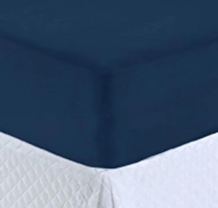 Lençol Avulso King com Elástico Malha Slim Solecasa 1 Peça - Azul Profundo