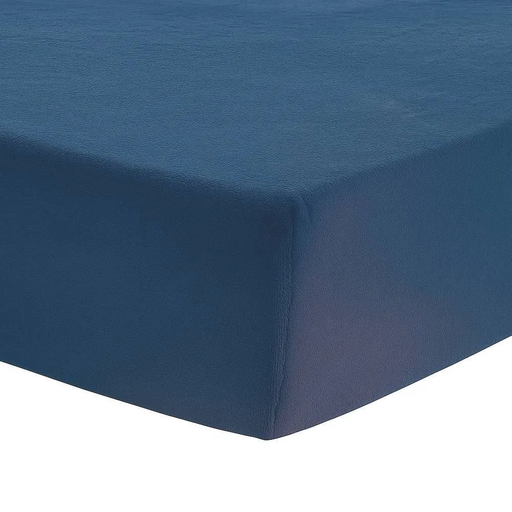 Lençol Avulso King com Elástico Plush - Azul Jeans