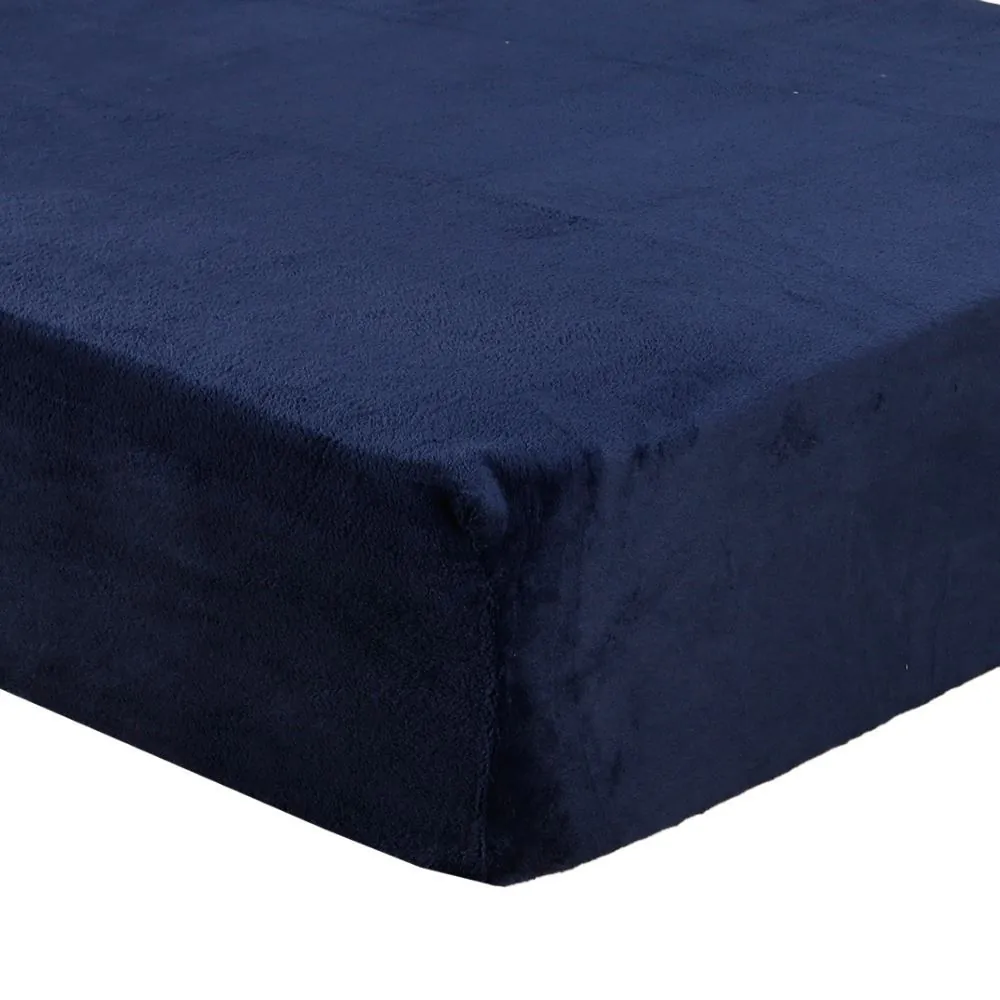 Lençol Avulso King com Elástico Plush - Azul Mariner