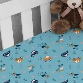 Lençol Infantil Avulso para Berço Baby - Urso Azul