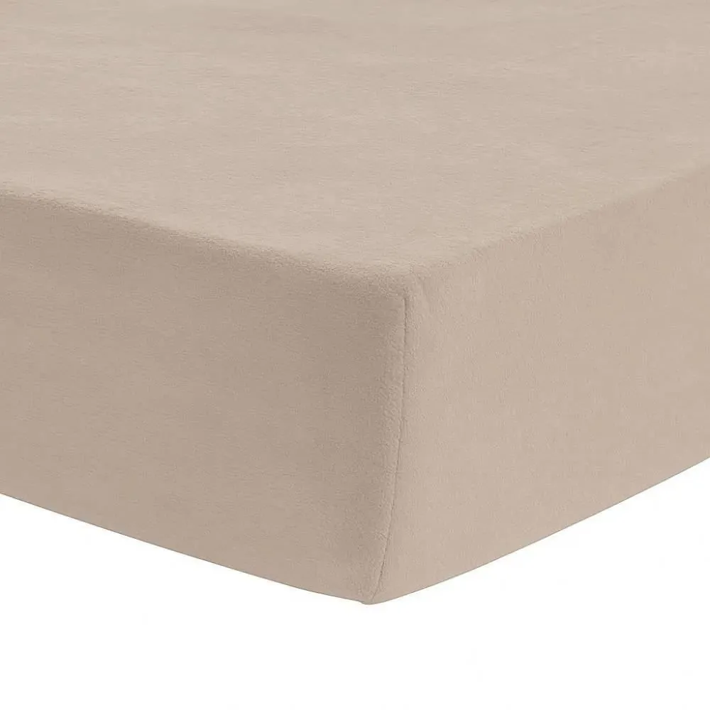 Lençol Avulso Solteiro com Elástico Plush Slip - Bege