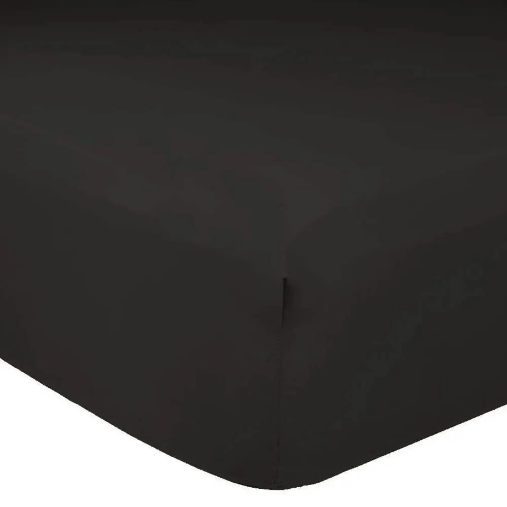 Lençol Casal Percal 100% Algodão Buona Fortuna - Preto Liso