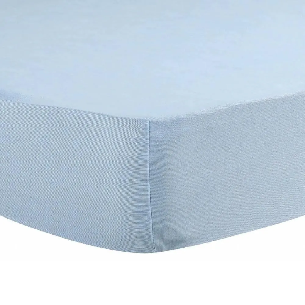 Lençol com Elástico Casal de Malha Paris - Azul Placido