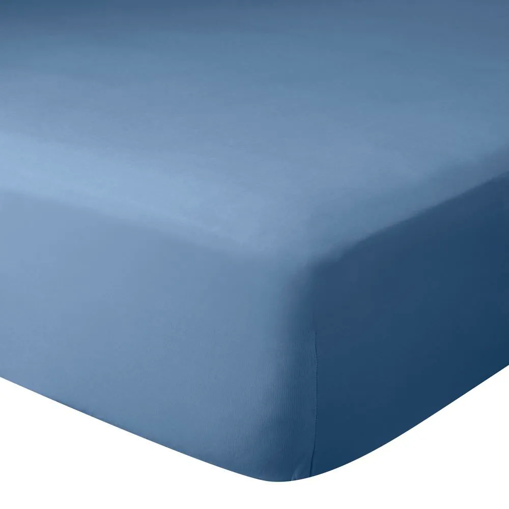 Lençol Queen com Elástico Avulso 150 Fios - Azul Medio