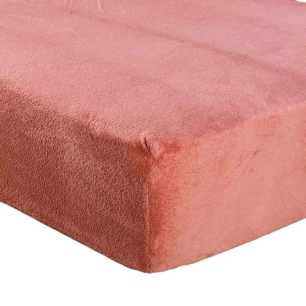 Lençol Queen com Elástico Avulso Plush Slip - Argila