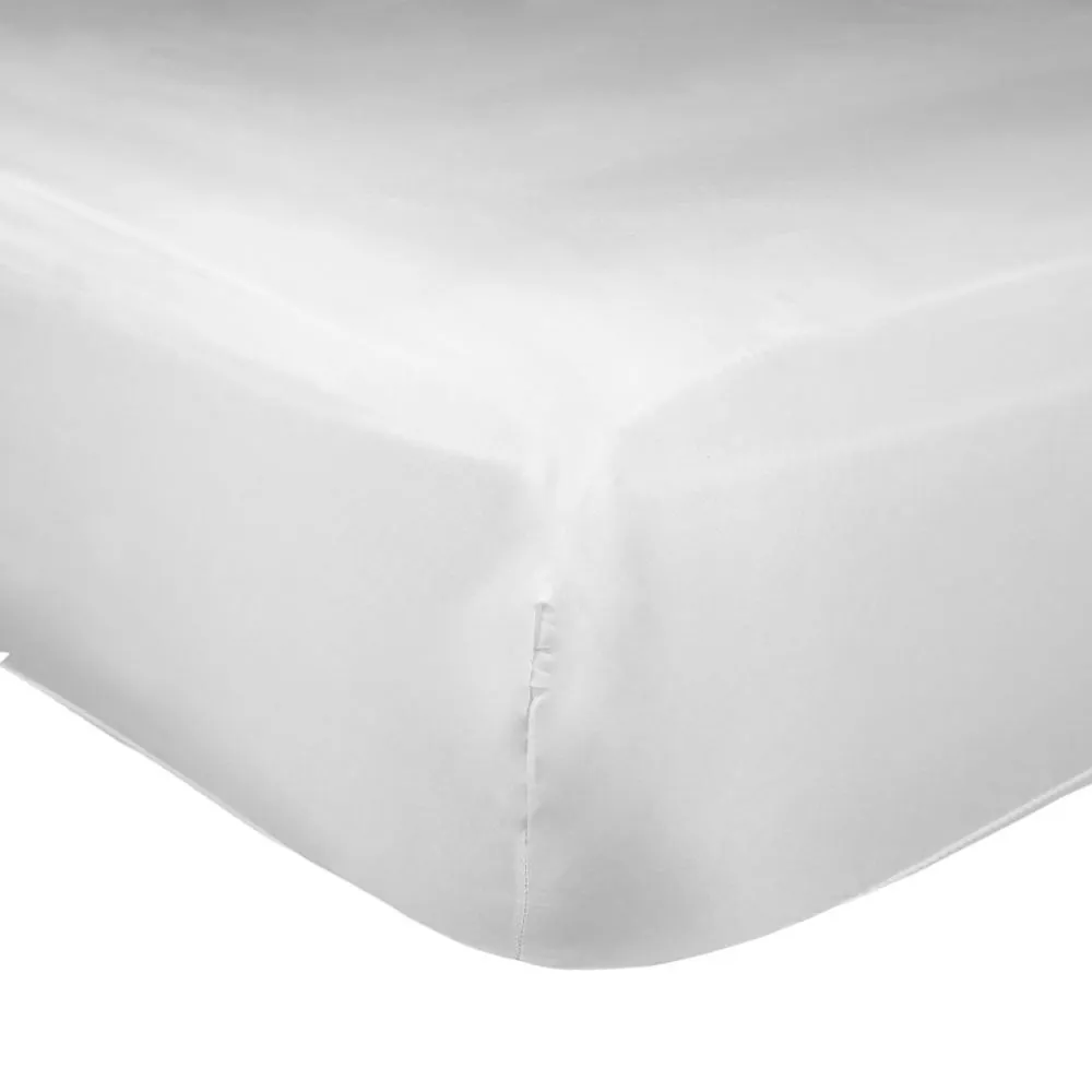 Lençol Solteiro com Elástico 100% Algodão Buona Fortuna - Branco