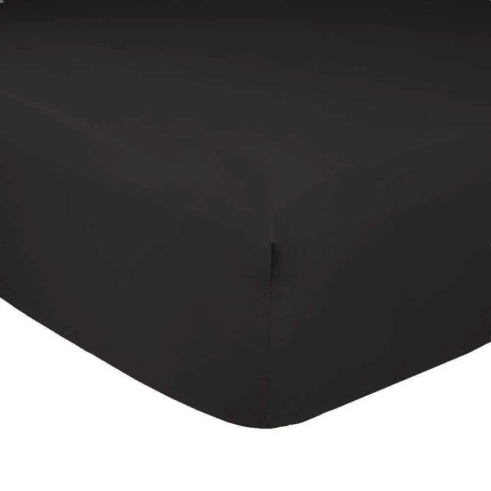 Lençol Solteiro com Elástico 100% Algodão Buona Fortuna - Preto Liso