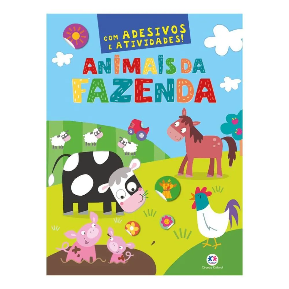 Livro Animais da Fazenda Ciranda Cultural - com Adesivos