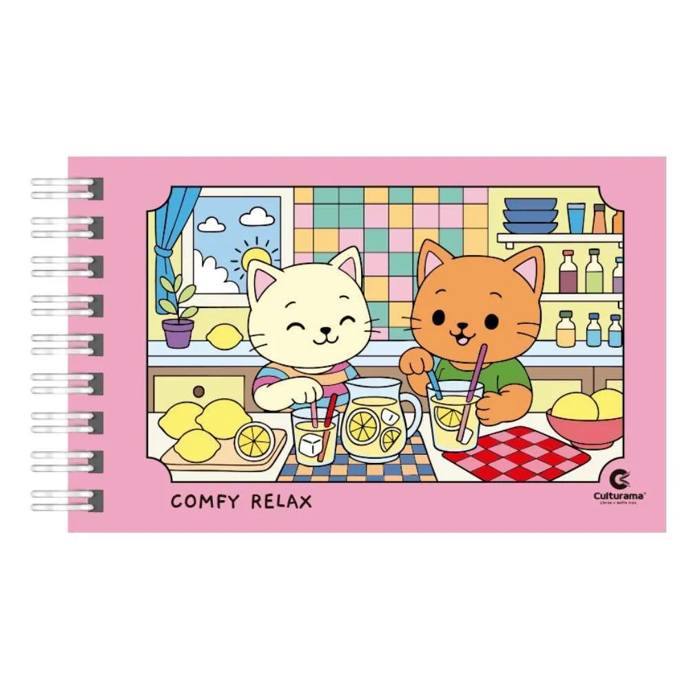 Livro de Colorir Comfy Relax Rosa Culturama - para Relaxar