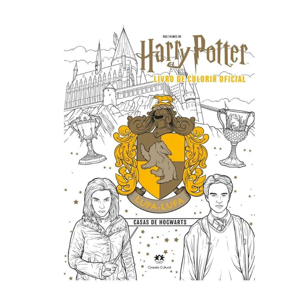 Livro Harry Potter Casas de Hogwarts Lufa-Lufa Ciranda Cultural - para Colorir