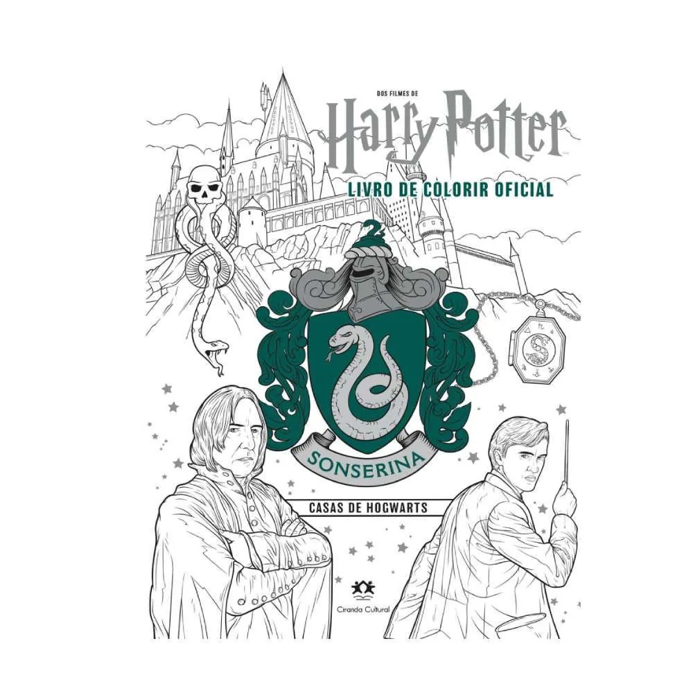 Livro Harry Potter Casas de Hogwarts Sonserina Ciranda Cultural - para Colorir