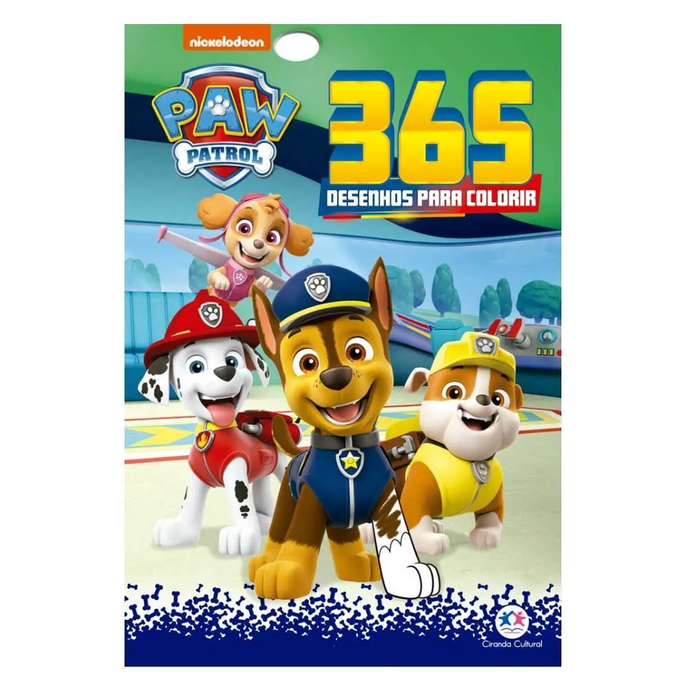 Livro Patrulha Canina 365 Desenhos para Colorir Ciranda Cultural - 9788538091615