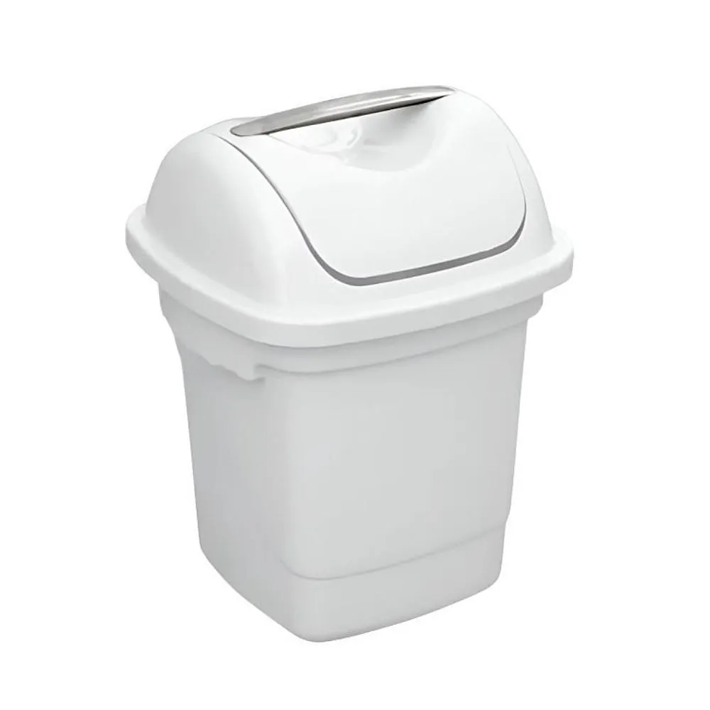 Lixeira Basculante de Plástico Plasvale 10 Litros - Branco