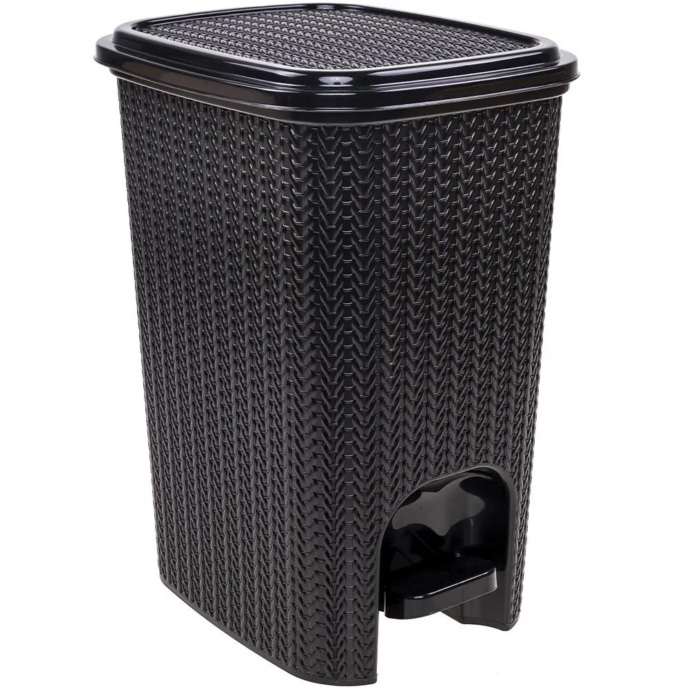 Lixeira com Pedal Trama 12 Litros Plasutil - Preto