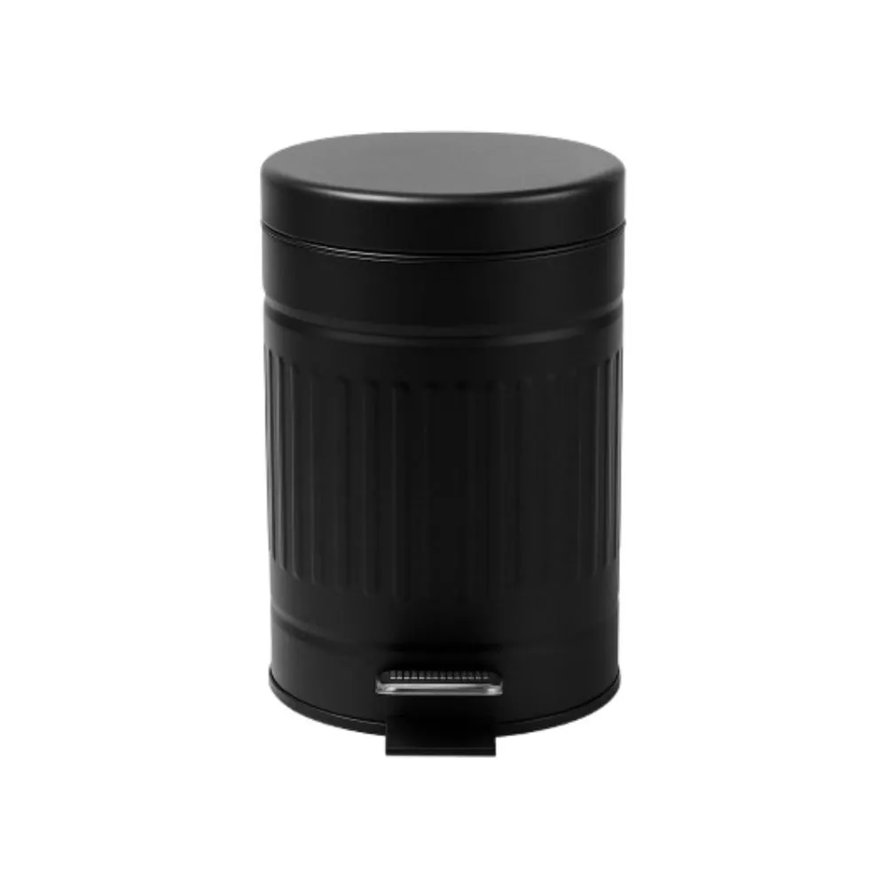 Lixeira Redonda Roma com Pedal 3 Litros - Preto