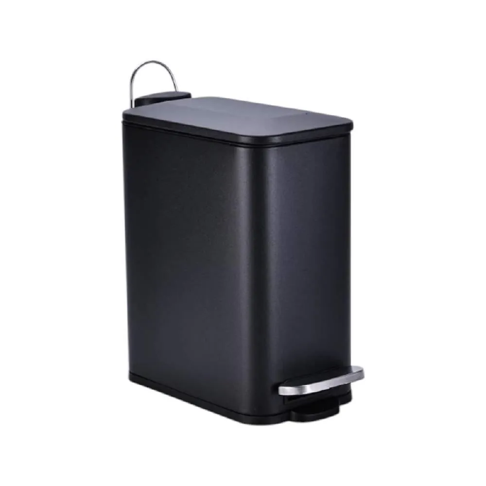 Lixeira Vertical com Pedal Inox 5 Litros Mallana - Preto