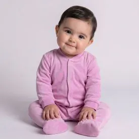 Macacão Bebê Menina em Plush com Pé Reversível Yoyo Baby Off White Borboletas