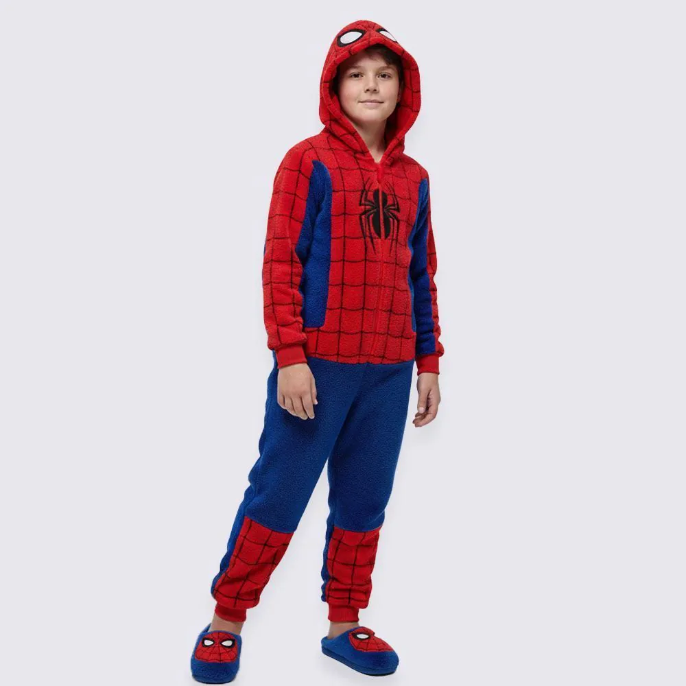 Macacão Pijama Infantil 4 a 10 Anos Homem-Aranha Marvel Azul