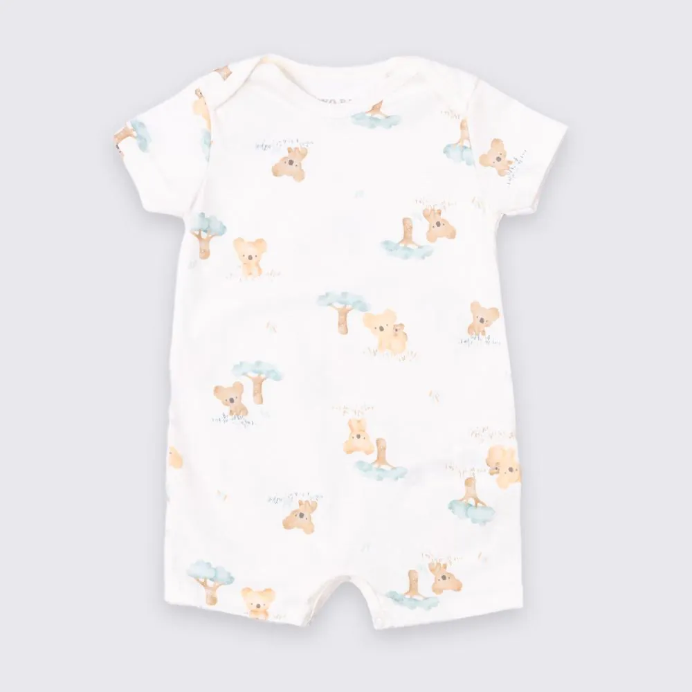 Macaquinho Bebê Menino Manga Curta Estampado Yoyo Baby Natural Estampado