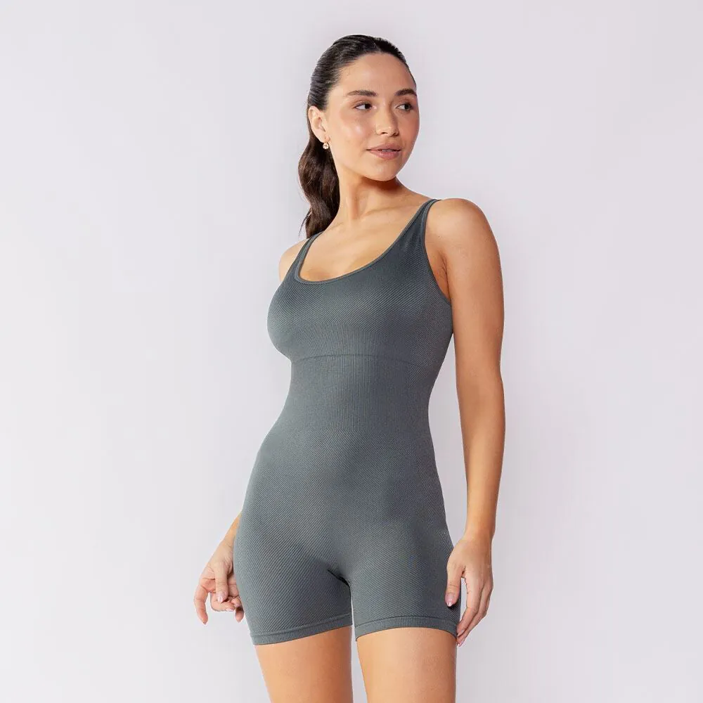 Macaquinho Fitness Feminino Sem Costura Scream Verde 18-5611