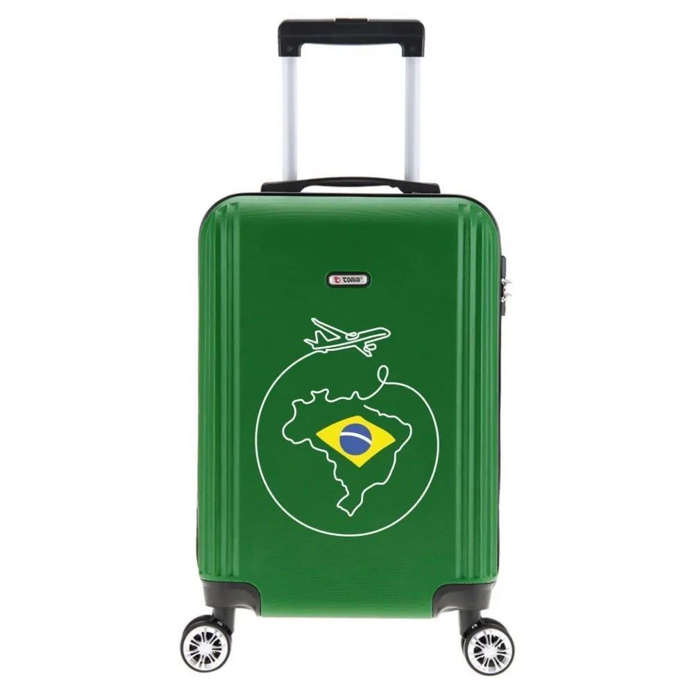 Mala de Viagem Grande Tonin Verde em Abs com Rodas 360° Expansível - Avião