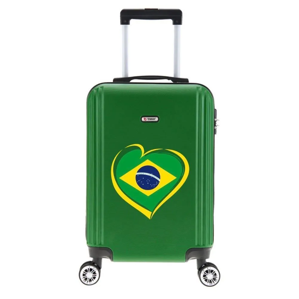 Mala de Viagem Grande Tonin Verde em Abs com Rodas 360° Expansível - Coração