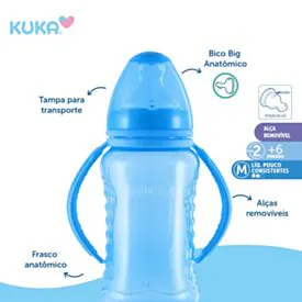 Mamadeira Aquarela Bico Grande 330Ml Kuka - Rosa