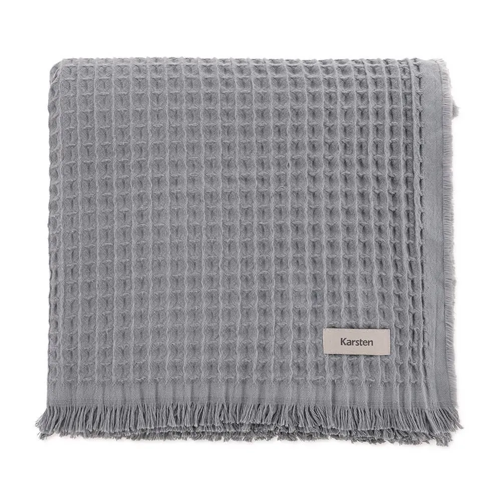 Manta Decorativa Denver 1,50X2,00 m 100% Algodão Karsten - Cinza Urbano